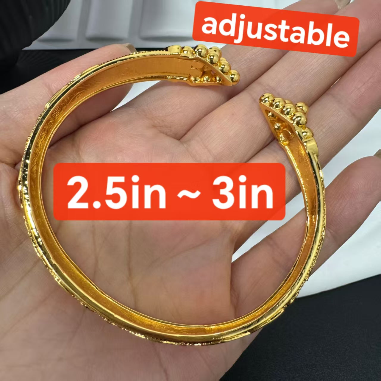 4pcs/lot Openable 24KGP Big Copper Bangles