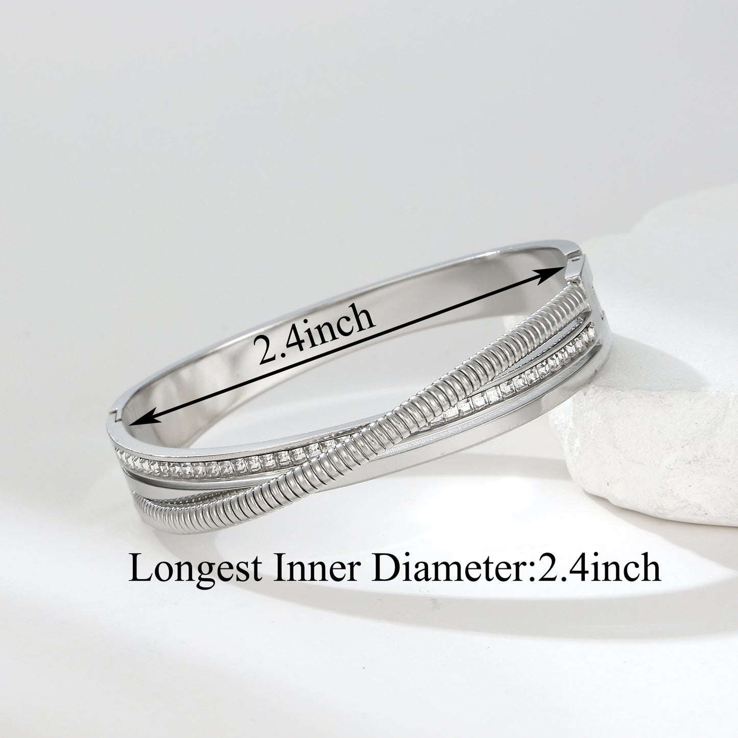 MY2146 Stainless Steel Openable Wide Bangle (2.4inch)
