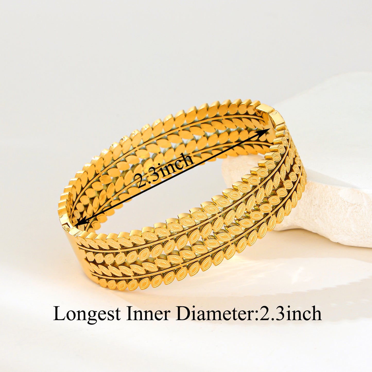 MY2157 Stainless Steel Openable Wide Bangle (2.3inch)