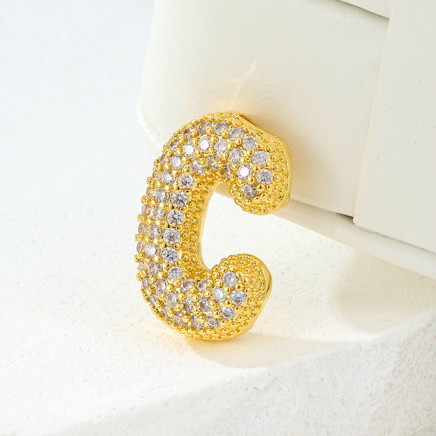 MY2044 Gold-Plated Copper Alphabets Pendants with Zircon Design