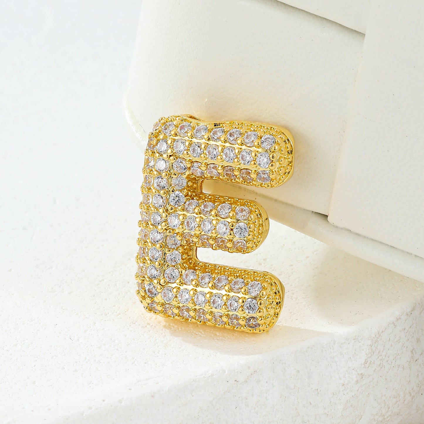 MY2044 Gold-Plated Copper Alphabets Pendants with Zircon Design