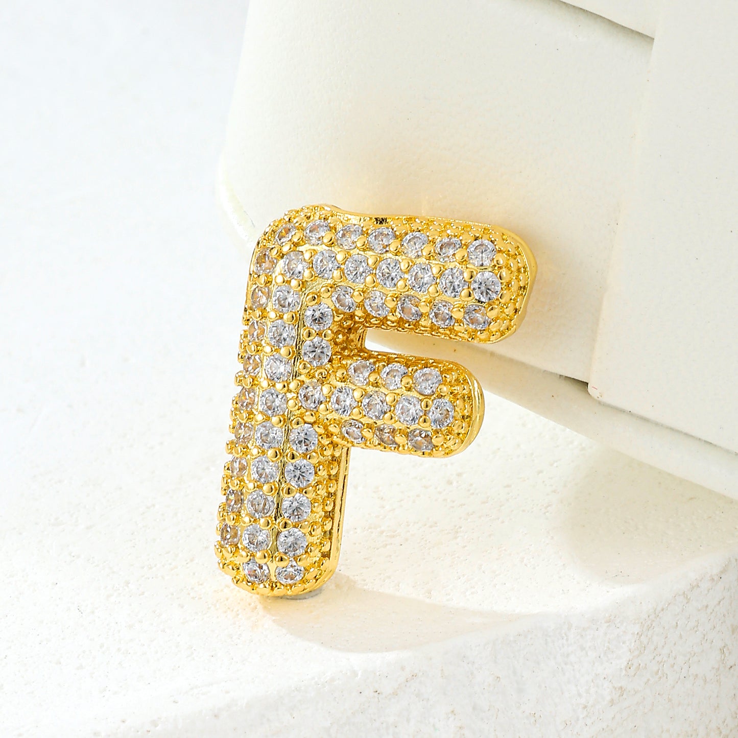 MY2044 Gold-Plated Copper Alphabets Pendants with Zircon Design