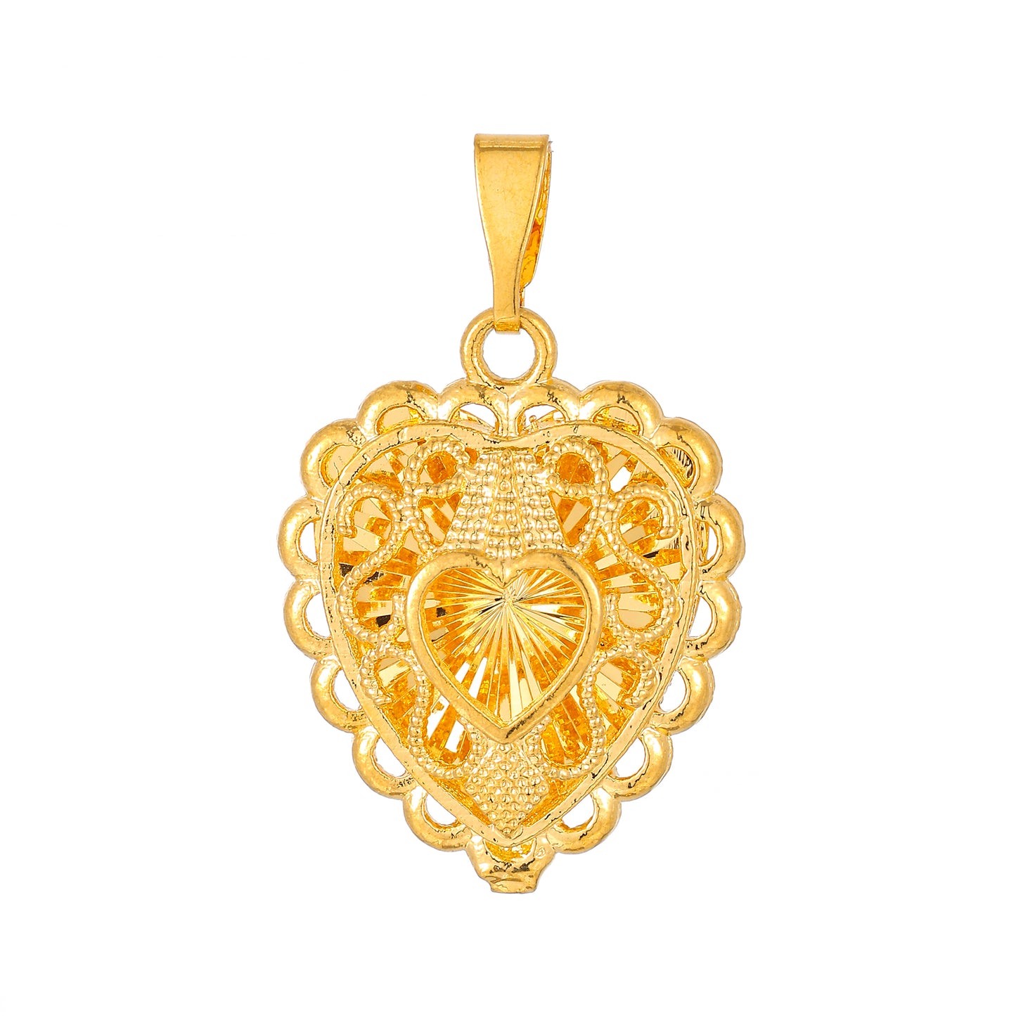 MY1705 24K Gold Plated Heart-Shaped Pendant for Women