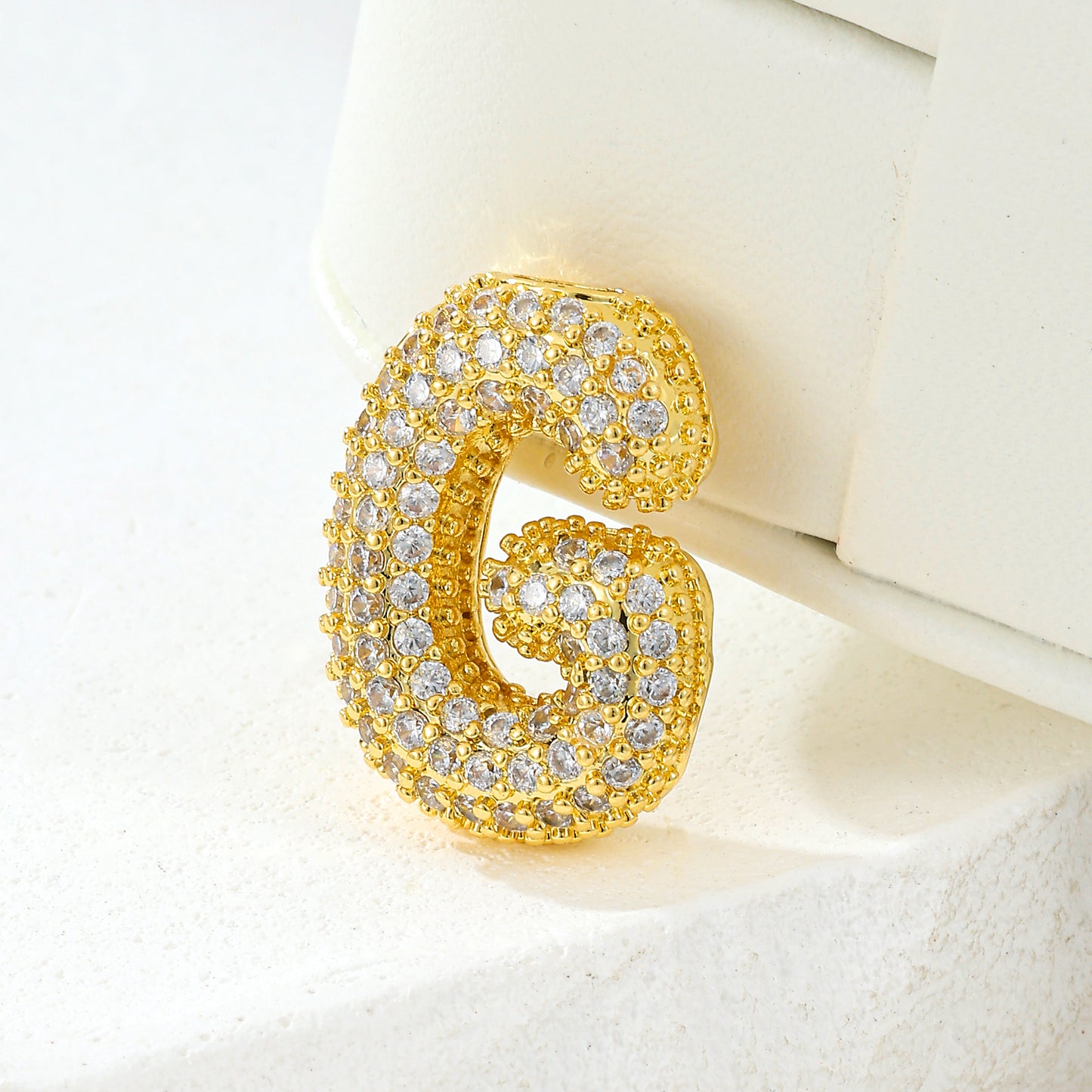 MY2044 Gold-Plated Copper Alphabets Pendants with Zircon Design