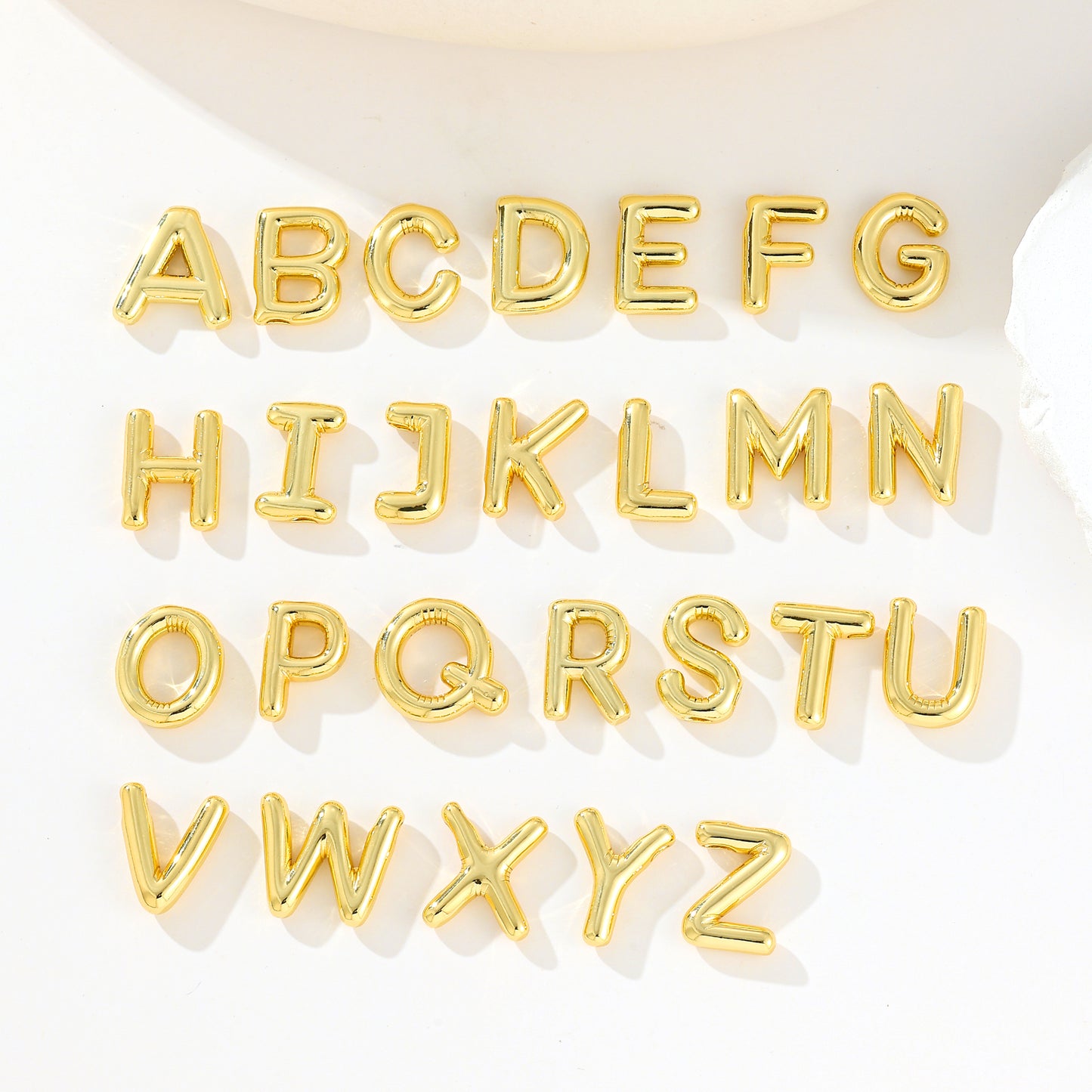 MY2045 Gold-Plated Copper Uppercase Letters Pendants (Polished Surface)