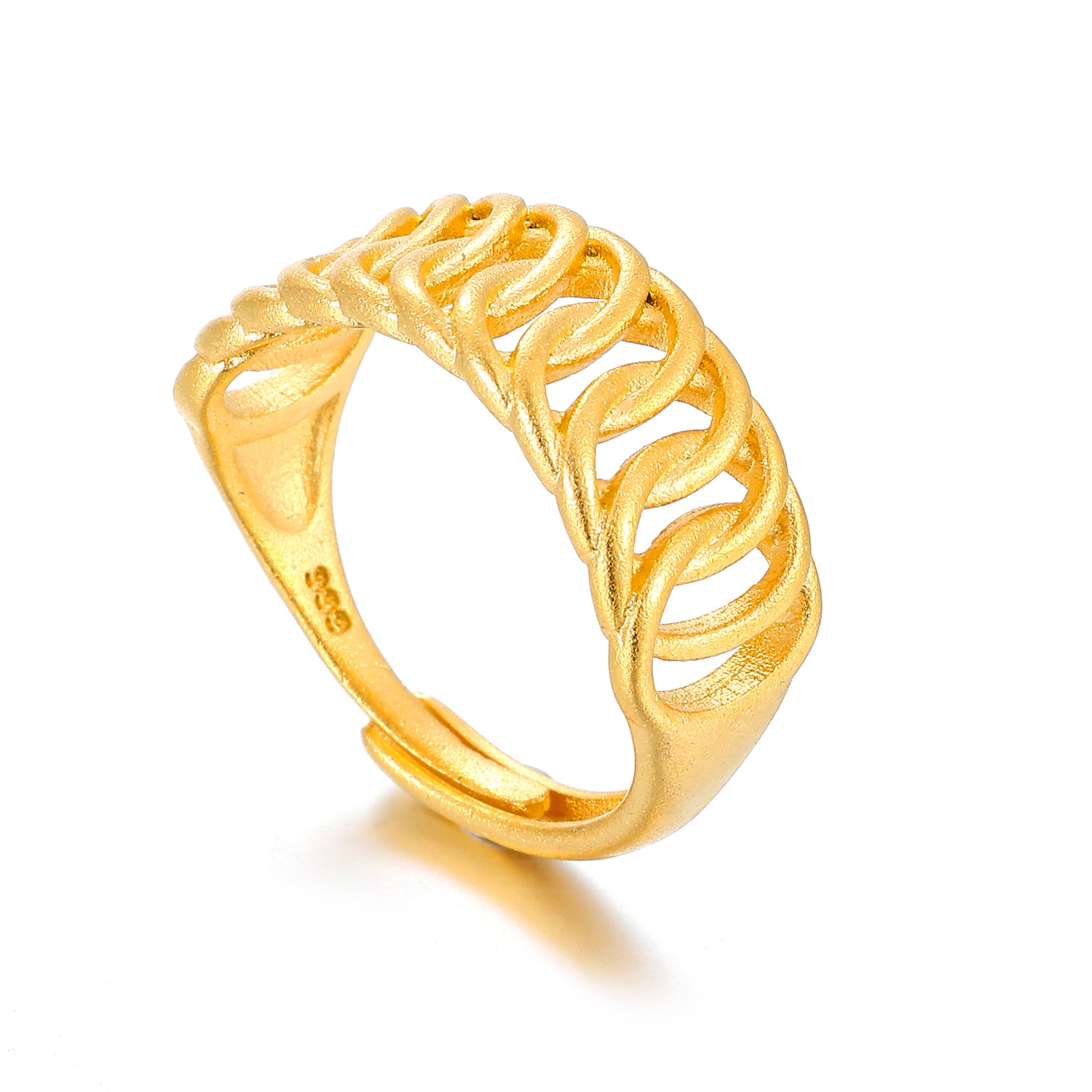 MY1729 24K Gold Plated Adjustable Copper Ring for Women