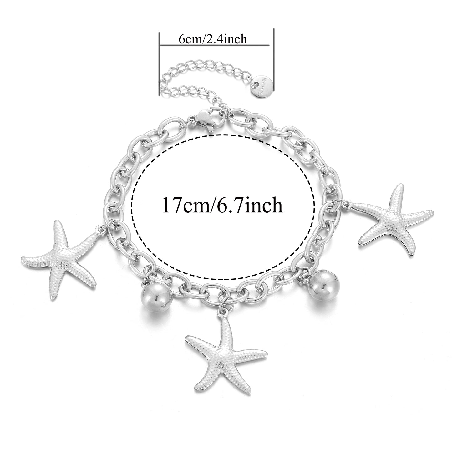 MY1710 Stainless Steel Starfish Charms Bracelets