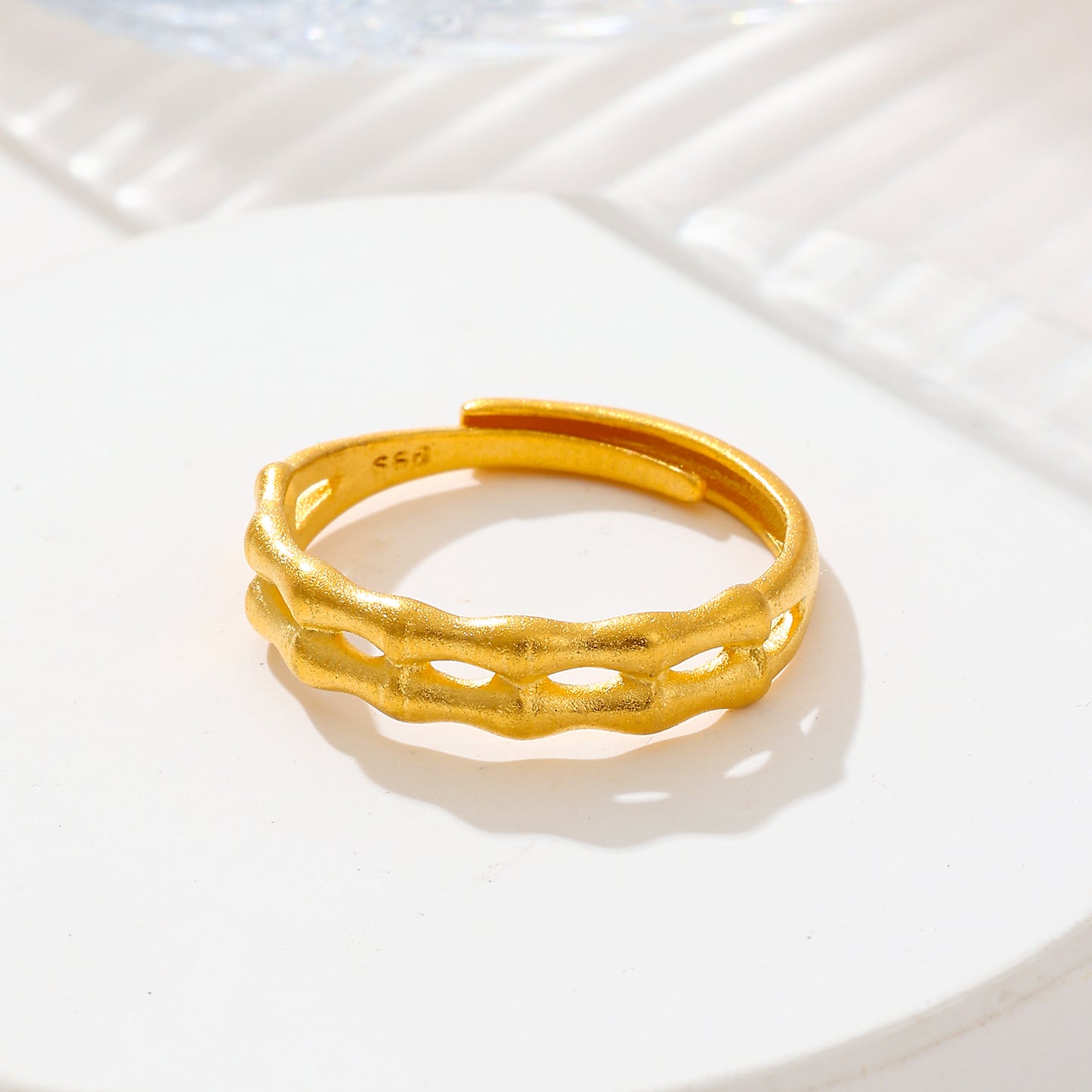MY1739 24K Gold Plated Adjustable Copper Ring for Women