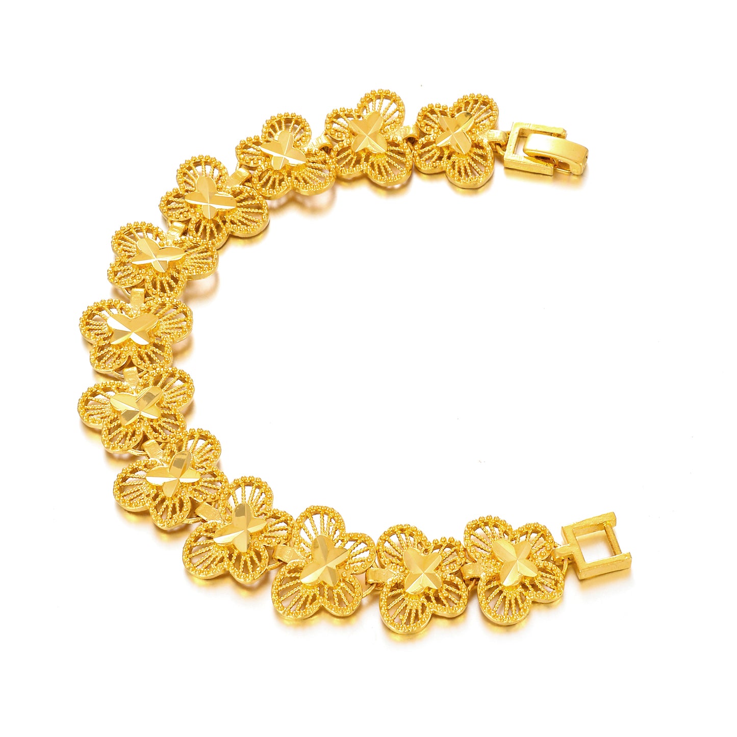 MY1547 24K Gold-Plated Copper Bracelet with Butterfly Design for Women