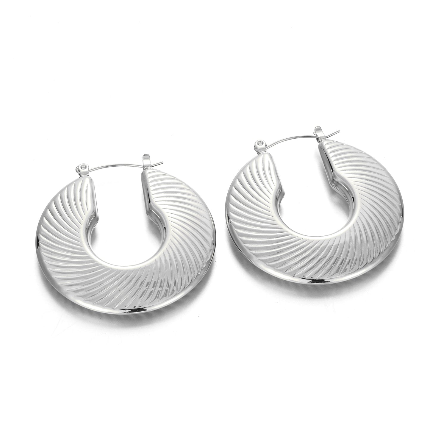 MY1572 Stainless Steel Hoop Earrings Plated with Real Gold