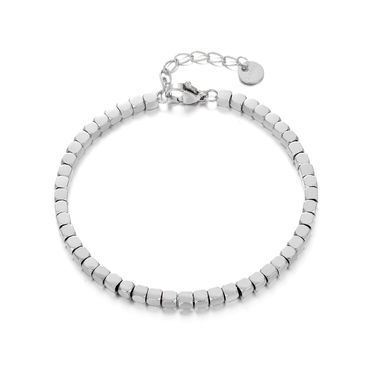 MY1579 Stainless Steel Cube-Shaped Bracelet Plated with Real Gold