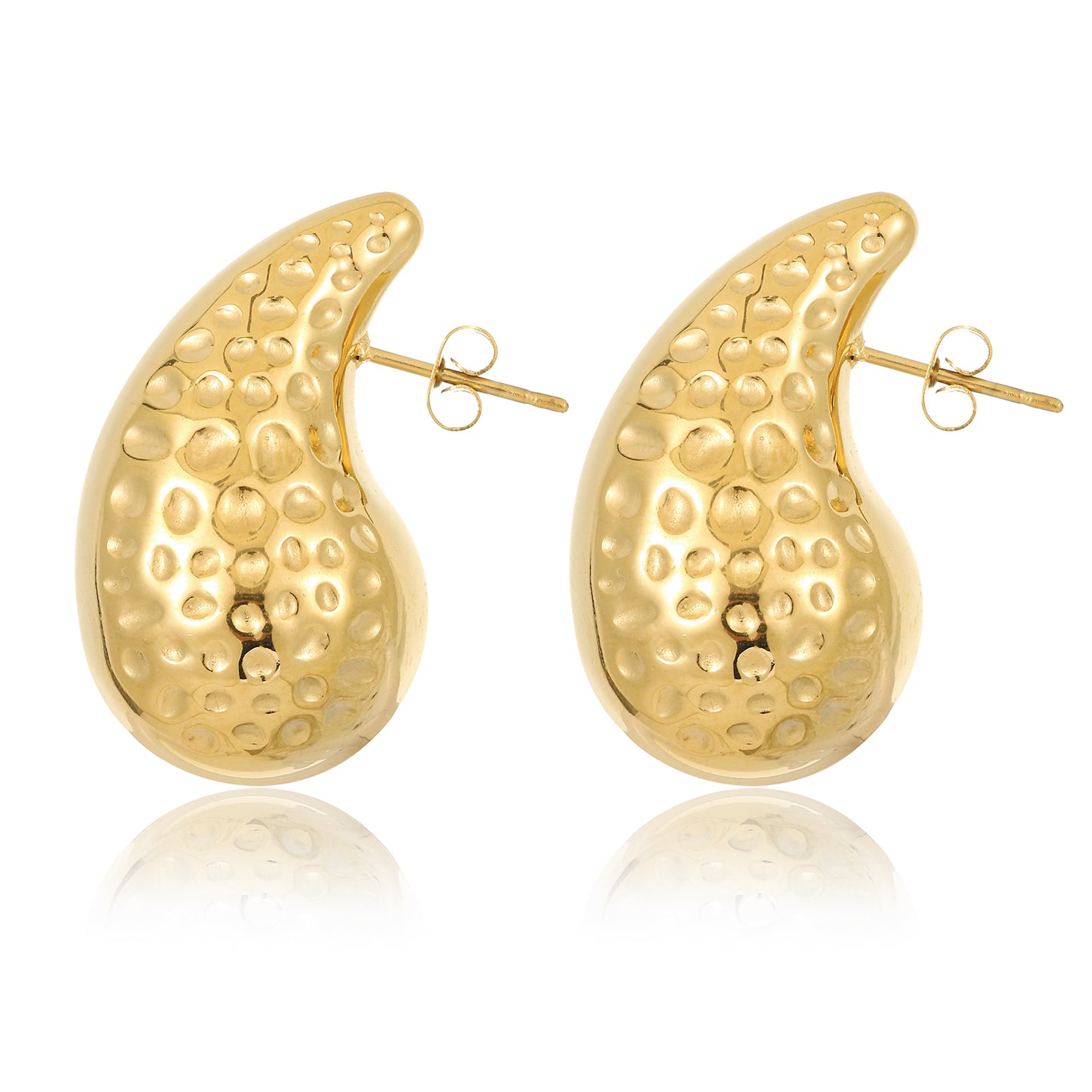 MY1587 Stainless Steel Drop-Shaped Earrings Plated with Real Gold
