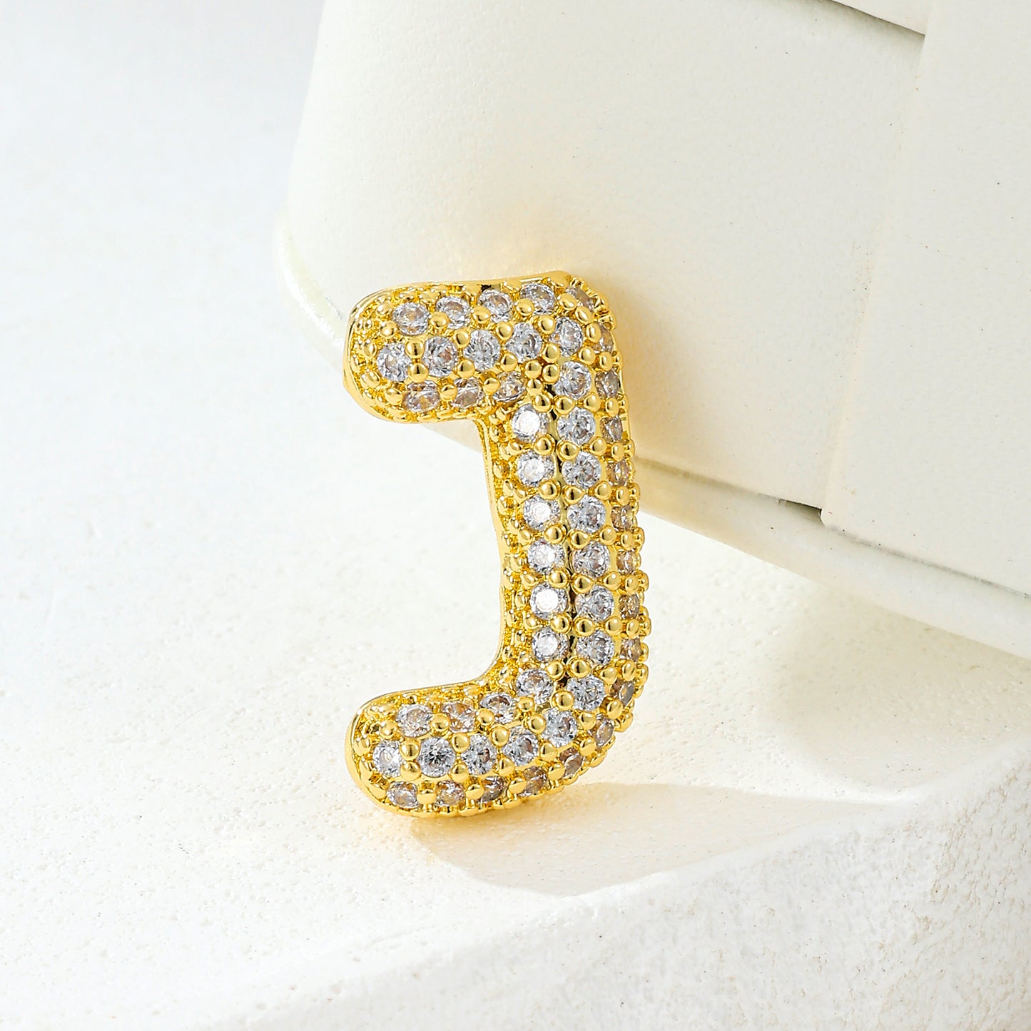 MY2044 Gold-Plated Copper Alphabets Pendants with Zircon Design