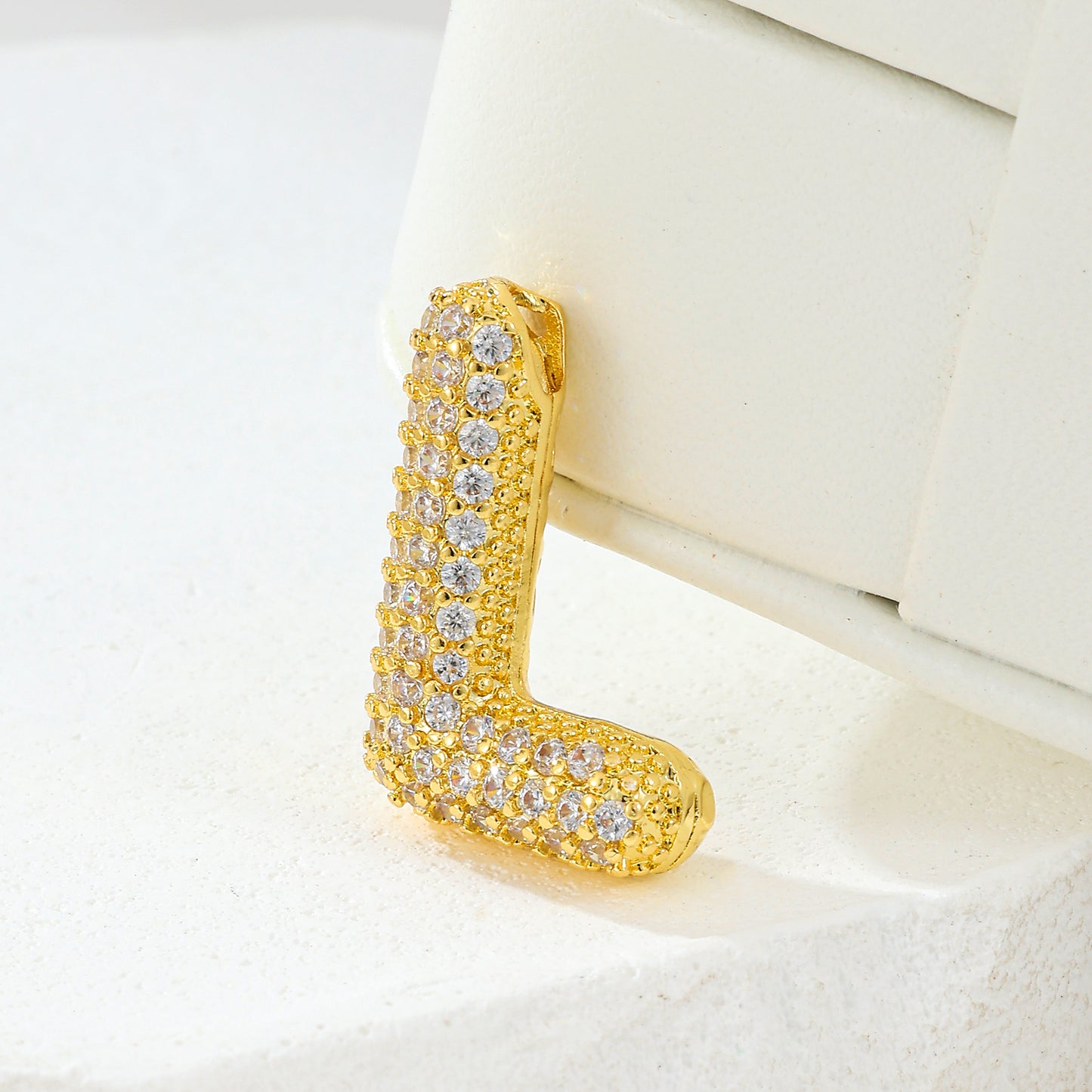 MY2044 Gold-Plated Copper Alphabets Pendants with Zircon Design
