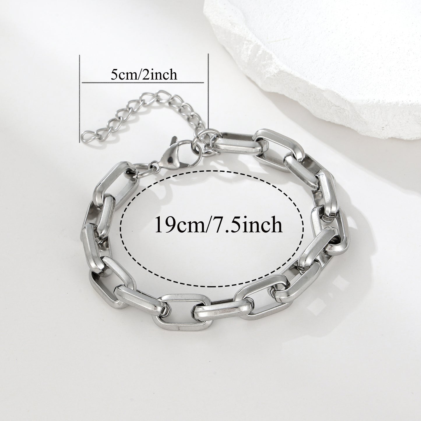 MY2104 Stainless Steel Adjustable Bracelet with Lengthened Cross Chain Desigen