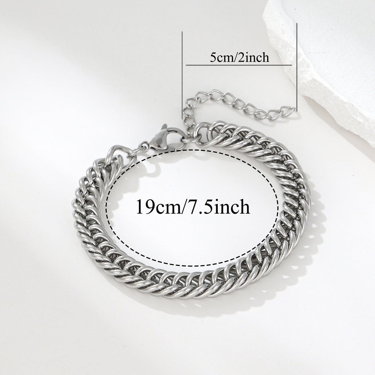 MY2108 Stainless Steel Adjustable Cuban Bracelet Plated with Real Gold