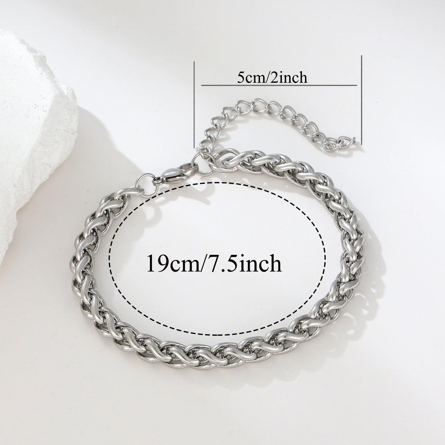 MY2112 Stainless Steel Adjustable Cross-Cuban Chain Bracelet Plated with Real Gold