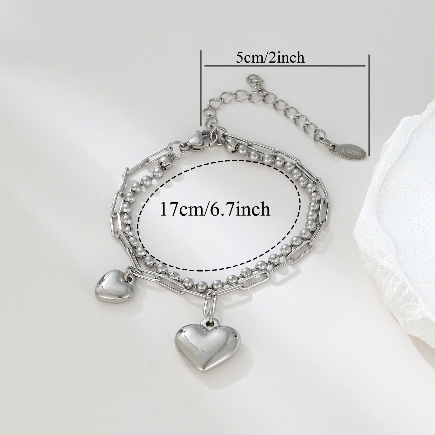 MY2122 Stainless Steel Adjustable AB Chain Bracelet Plated with Real Gold