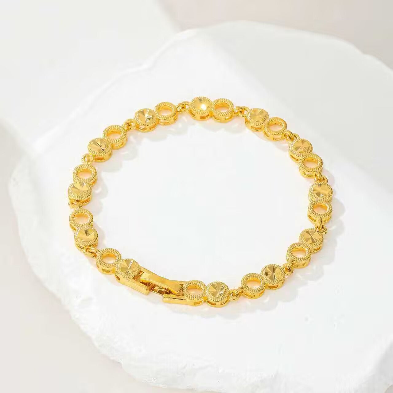 3pcs/bag golden copper bracelet