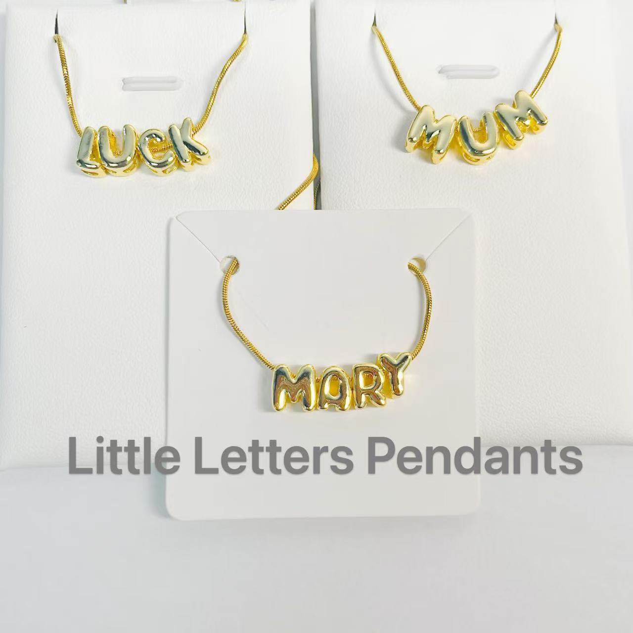 MY2046 Gold-Plated Copper Small Mini Size Letters Pendants (Polished Surface)
