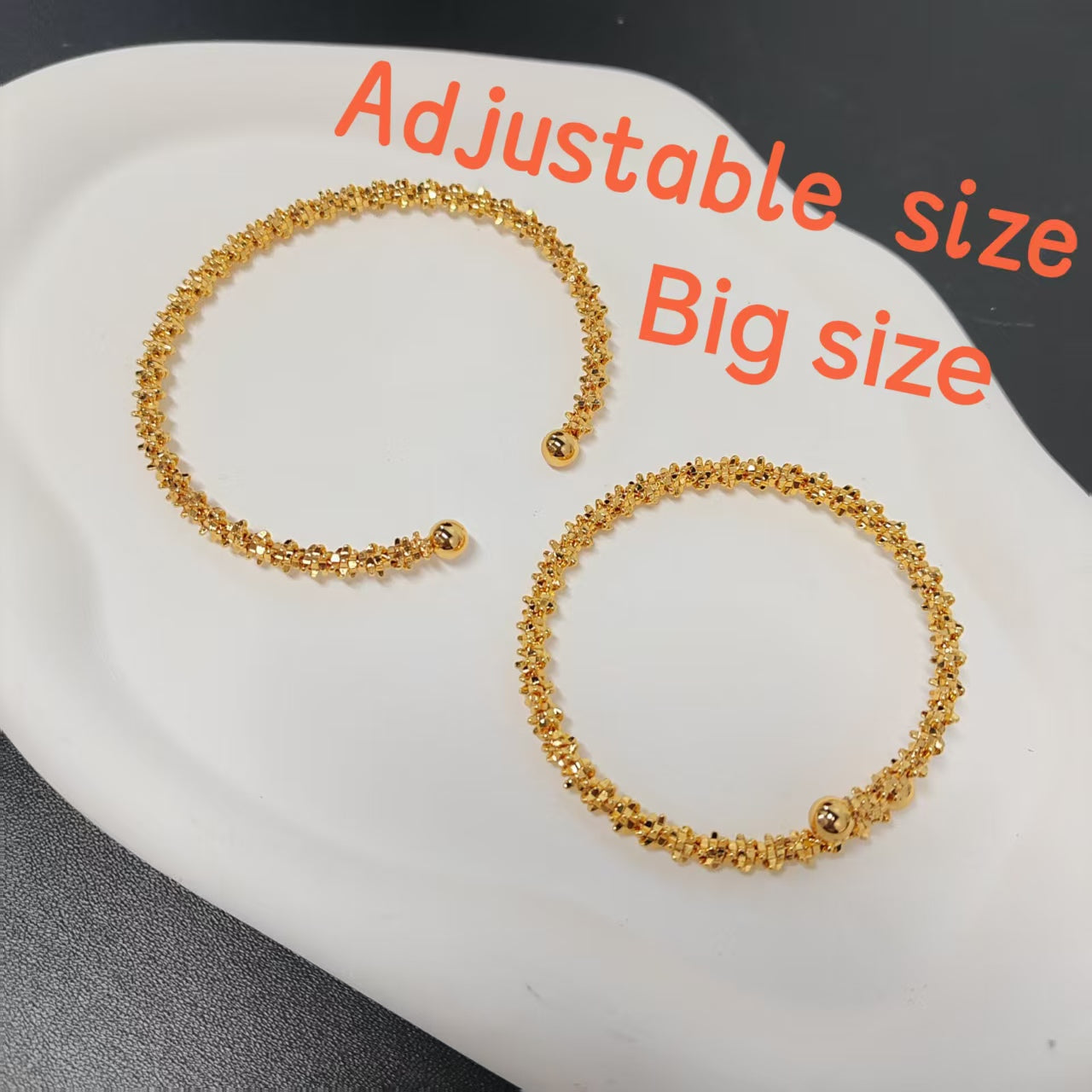 4pcs/bag adjustable size golden copper Bangles