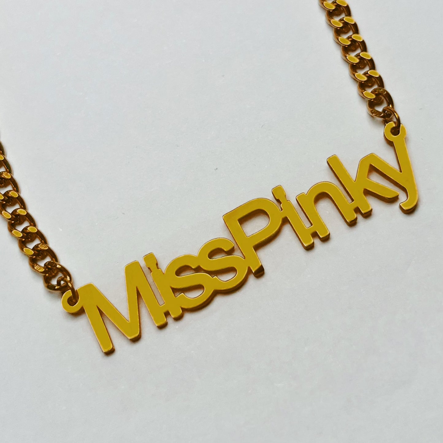 MY2076 Stainless Steel Customized Name Necklace Plated with Real Gold