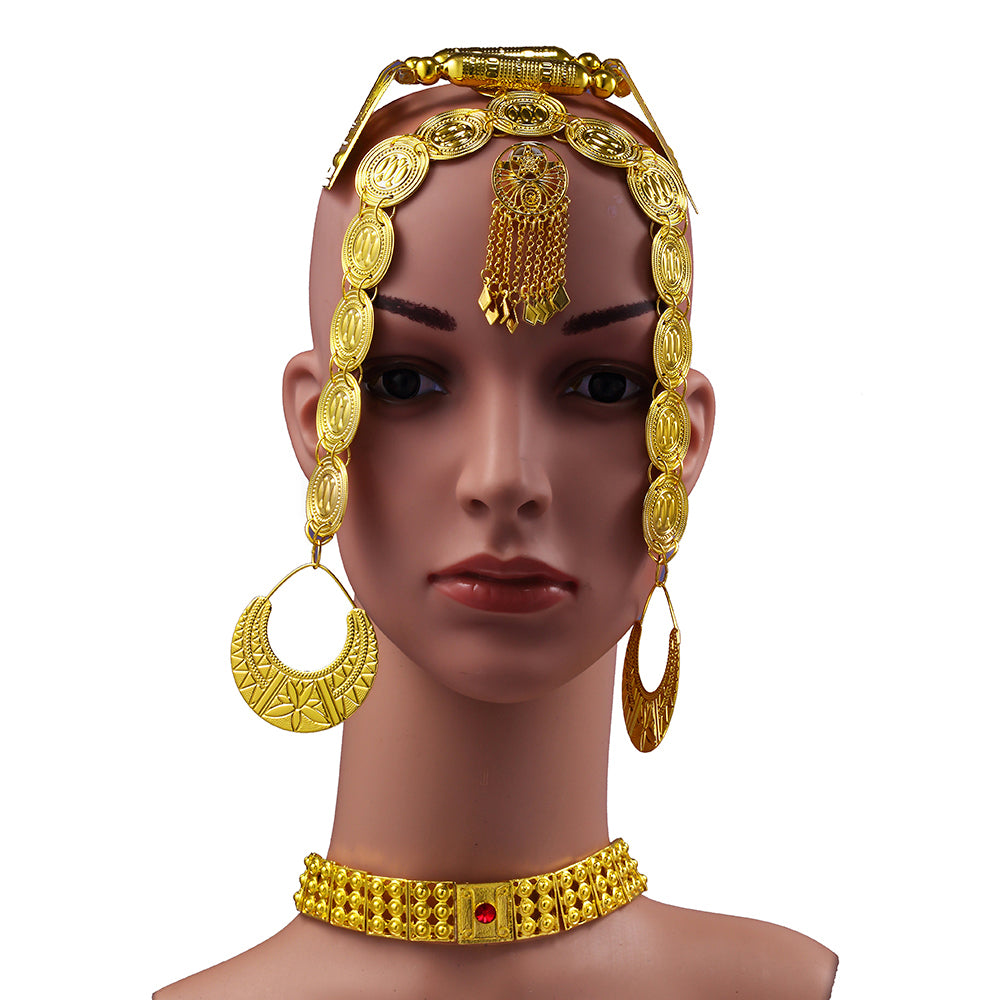 Gold Color Red Stone Eritrean Traditional Wedding Jewelry Sets Wedding Bridal Gifts for Women
