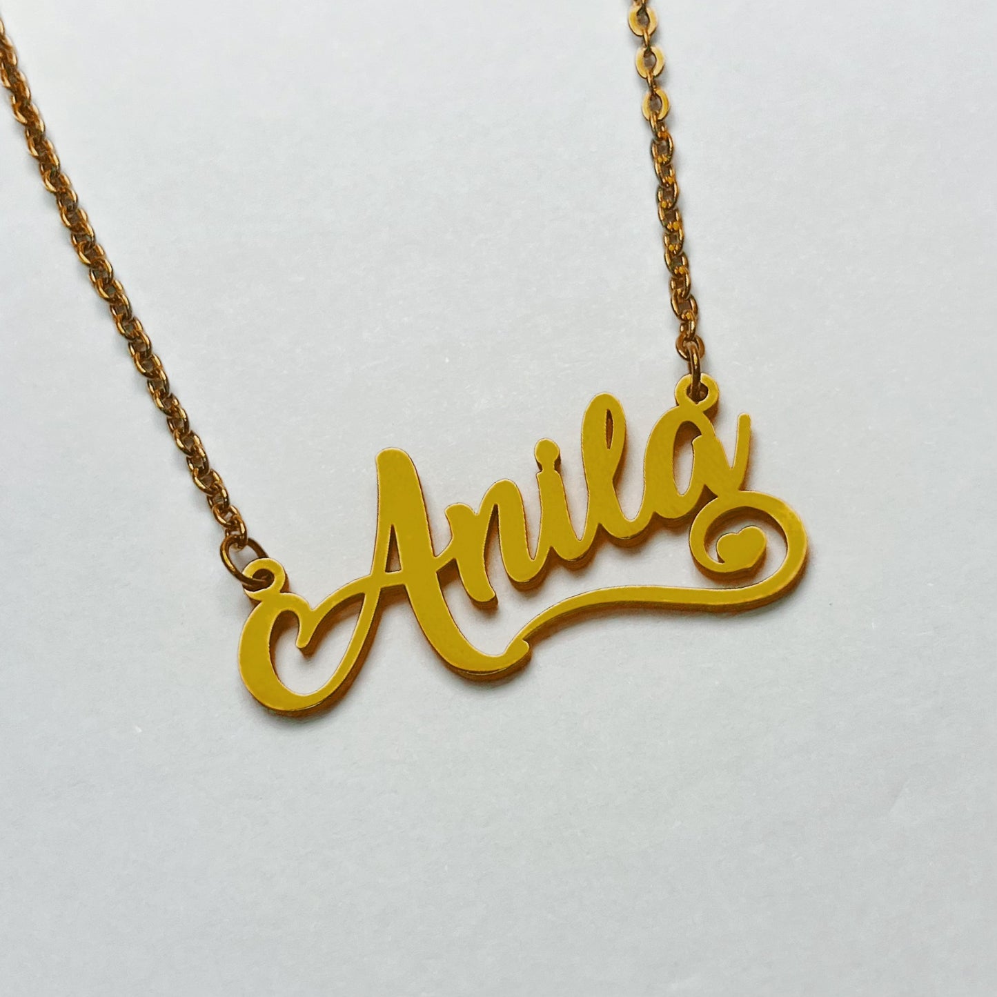MY2076 Stainless Steel Customized Name Necklace Plated with Real Gold