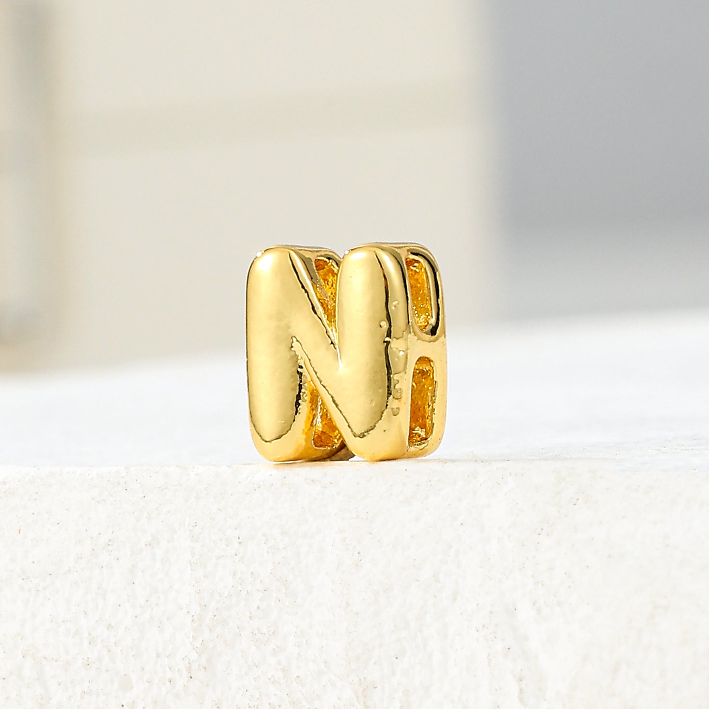 MY2046 Gold-Plated Copper Small Mini Size Letters Pendants (Polished Surface)