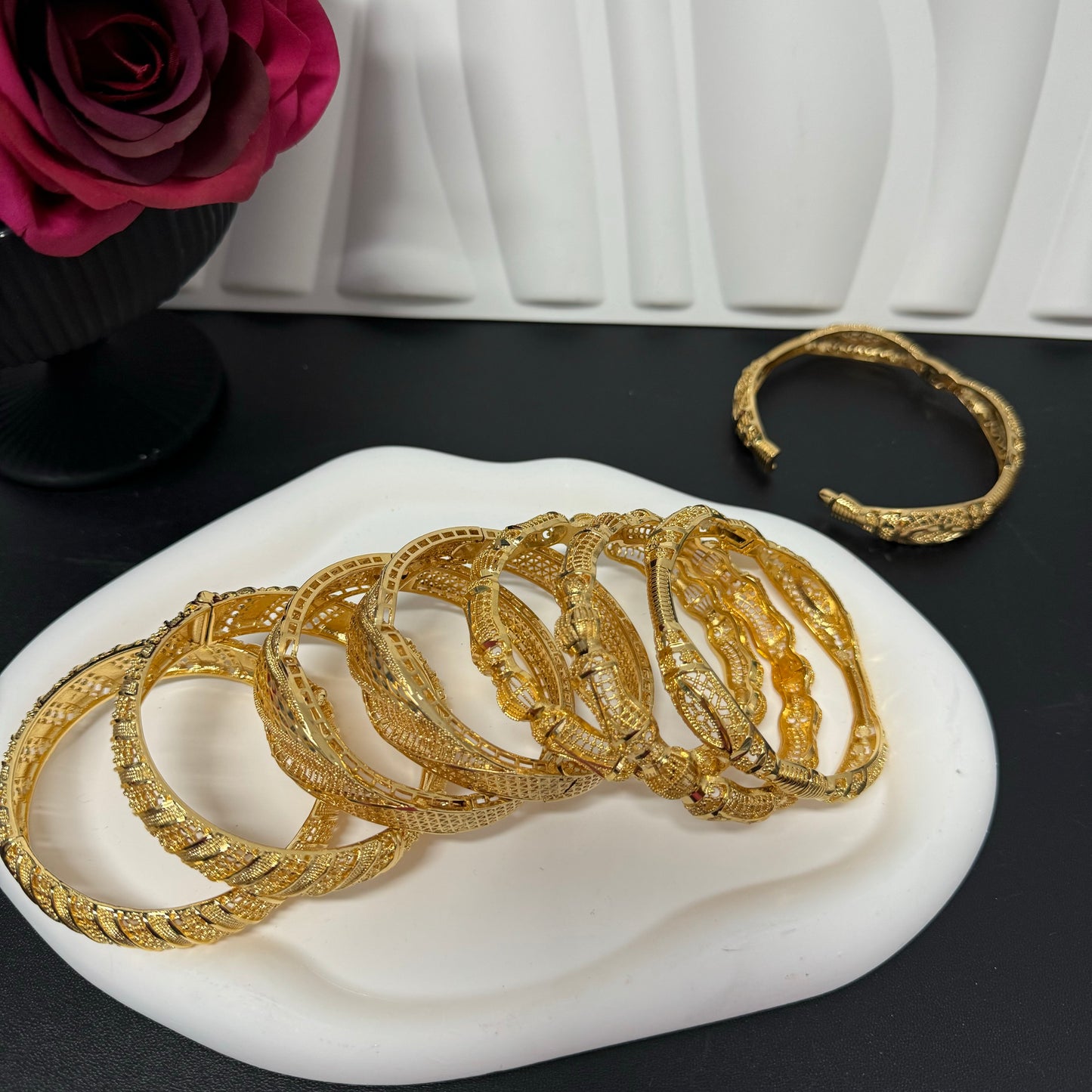 2pcs/pack Openable 18KGP Copper Bangles Bracelet Wholesale