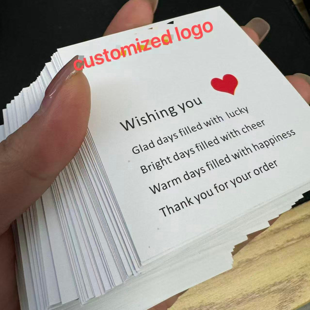 200pcs/bag Customized logo card