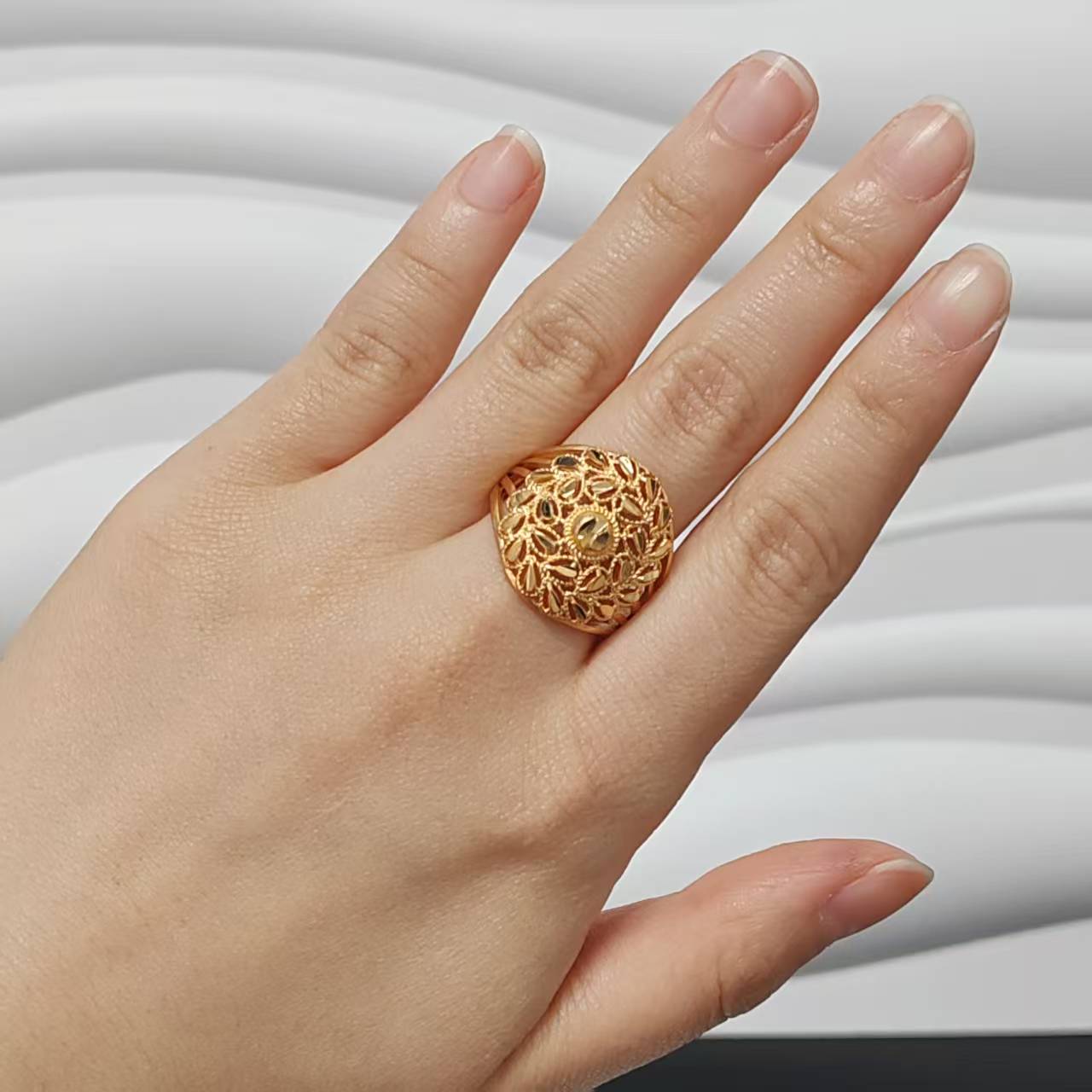 3pcs/bag 24k gold plated adjustable ring