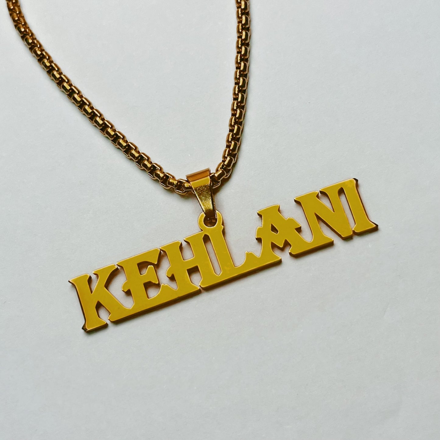 MY2076 Stainless Steel Customized Name Necklace Plated with Real Gold