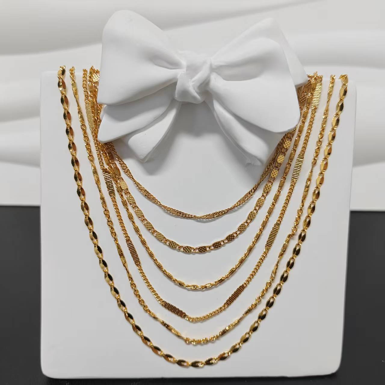 6pcs/bag 17.7inch golden copper chain