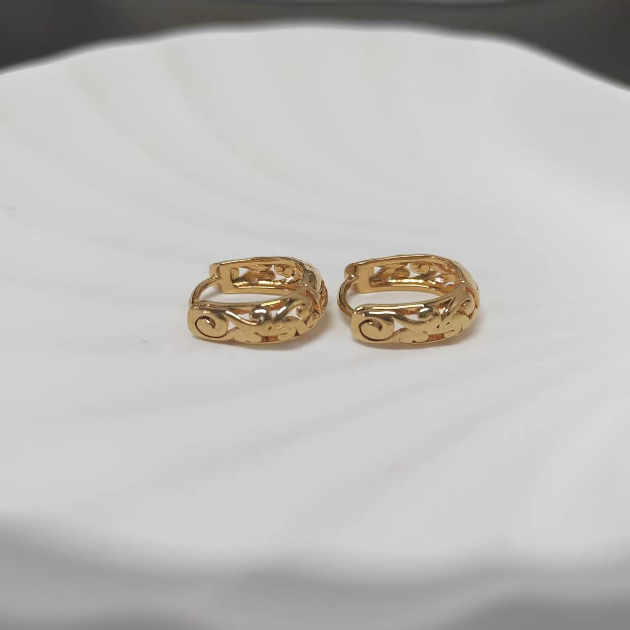 6pair/bag small hope earring golden copper earring