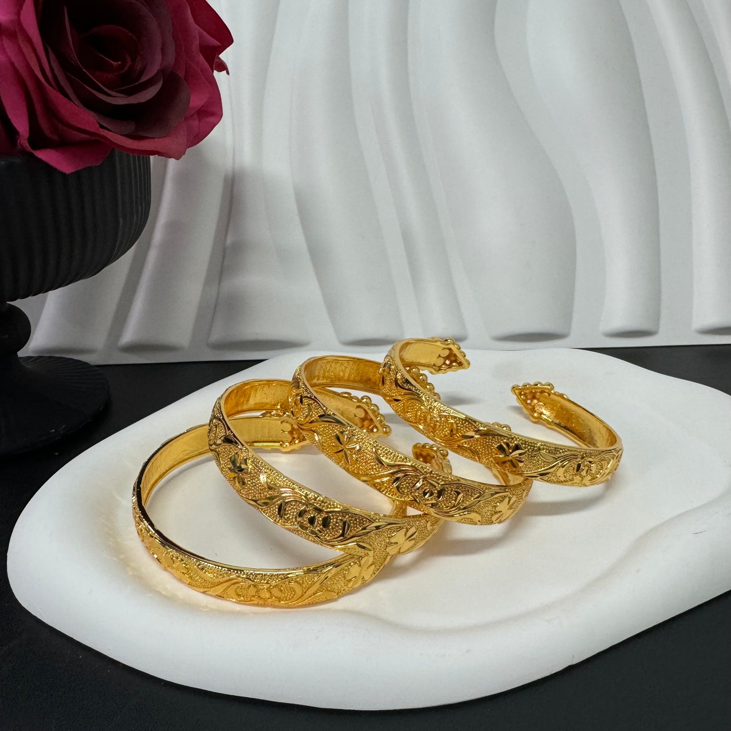 4pcs/lot Openable 24KGP Big Copper  Bangles