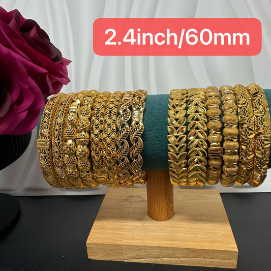 2pcs/pack High Quality Openable 24KGP Copper  Bangles Bracelets wholesale