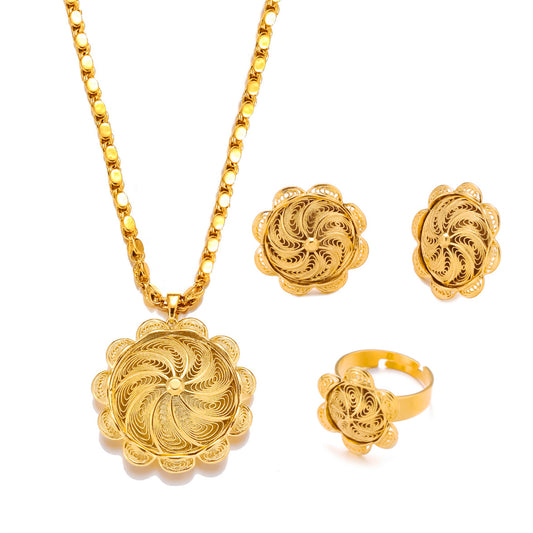 18K Gold Plated Ethiopian Jewelry Sets for Women  Habesha Wedding Bridal Gifts for Women