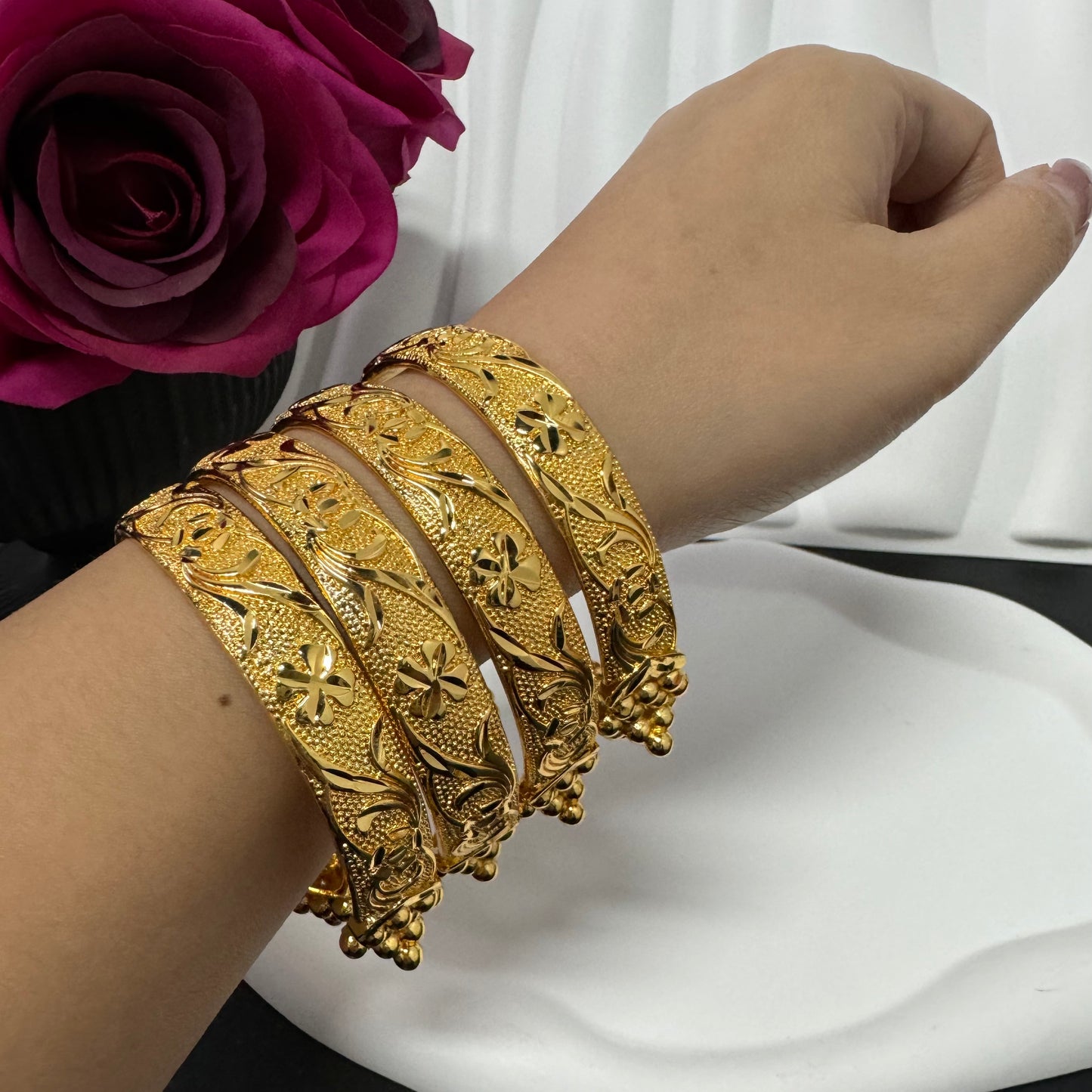 4pcs/lot Openable 24KGP Big Copper  Bangles