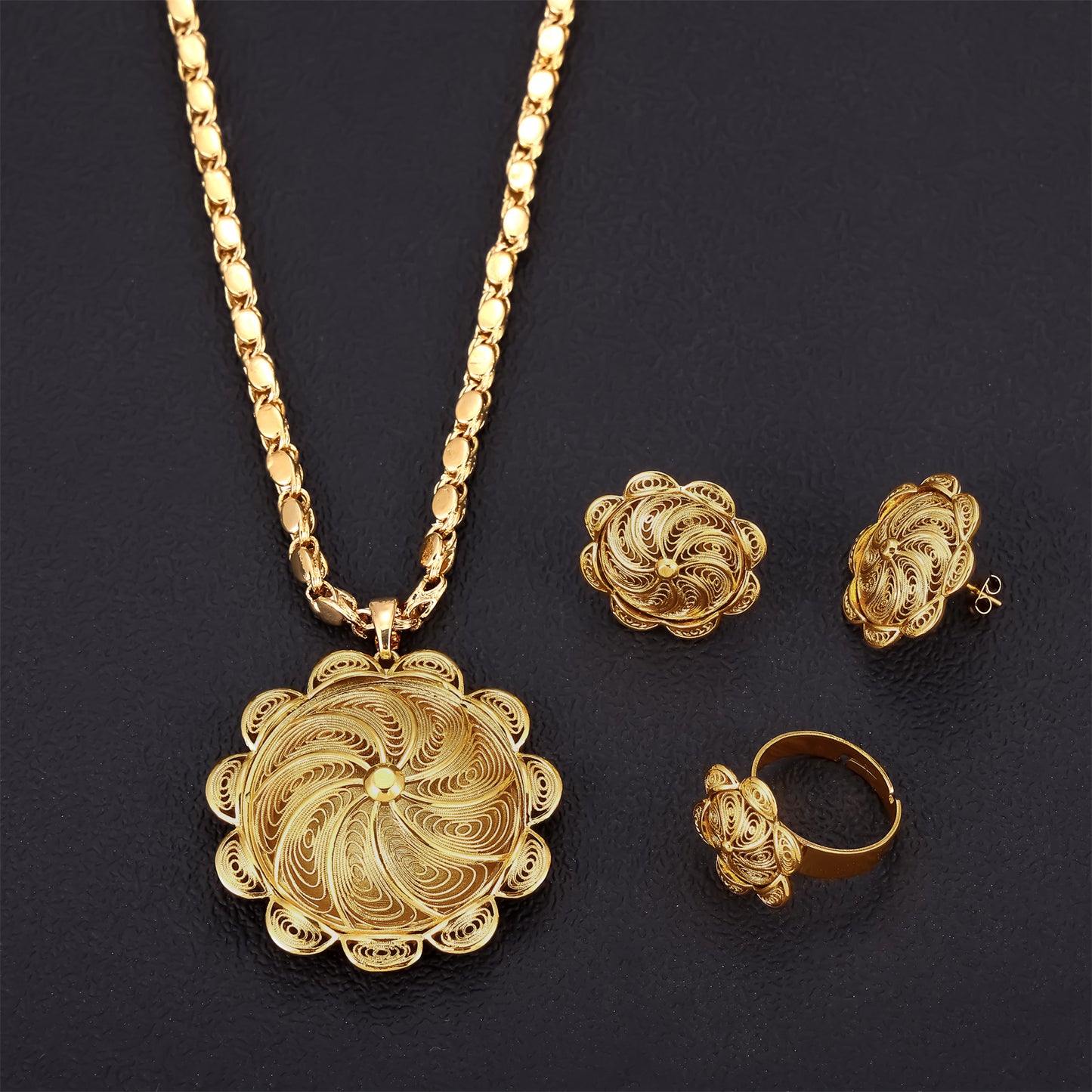 18K Gold Plated Ethiopian Jewelry Sets for Women  Habesha Wedding Bridal Gifts for Women