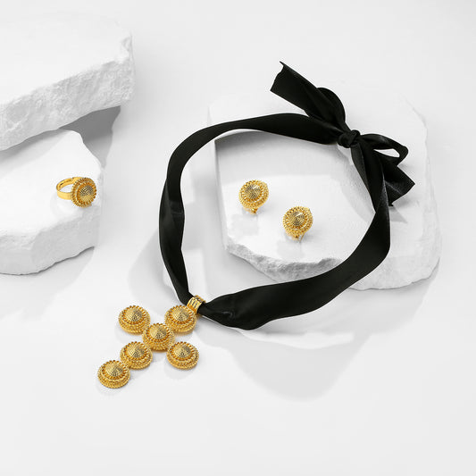 MY729 Alloy Ethiopian Cross Jewelry Set