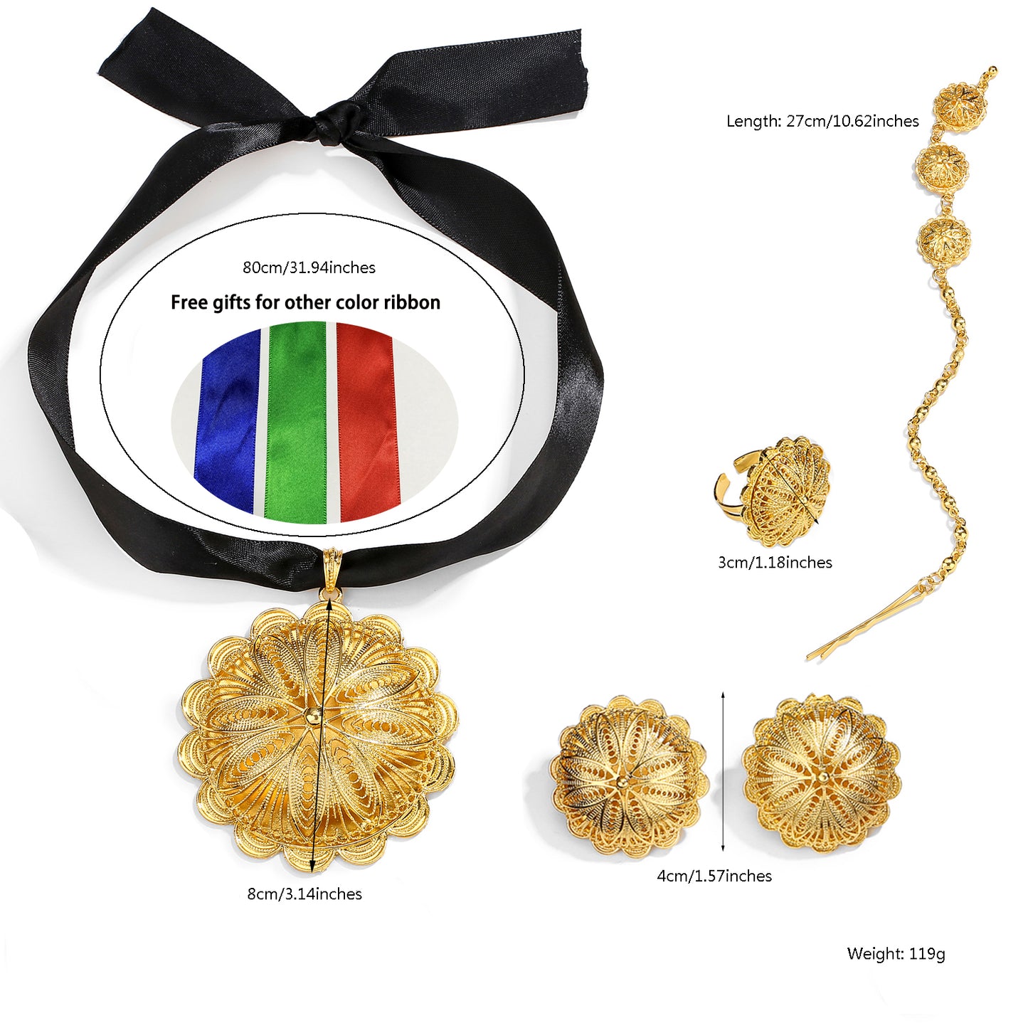 Big Size Ethiopian Traditional Jewelry Set