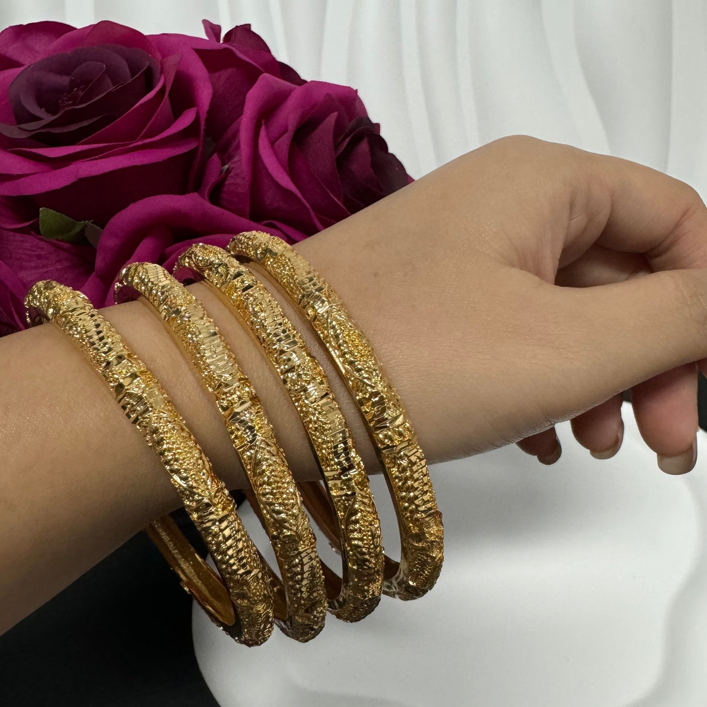 4PCS/Bag 2.7in Large Big Size fixed 18kgp copper bangles bracelets
