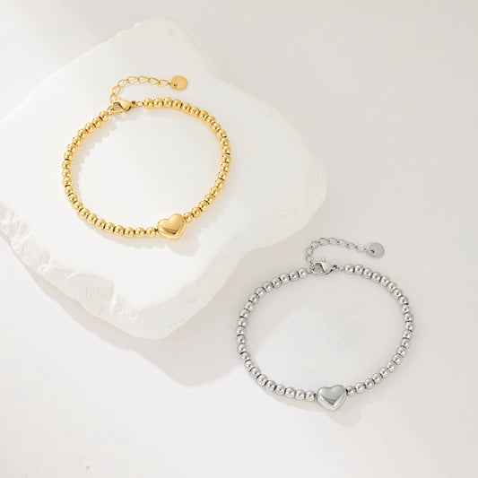 MY1579 Stainless Steel Cube-Shaped Bracelet Plated with Real Gold