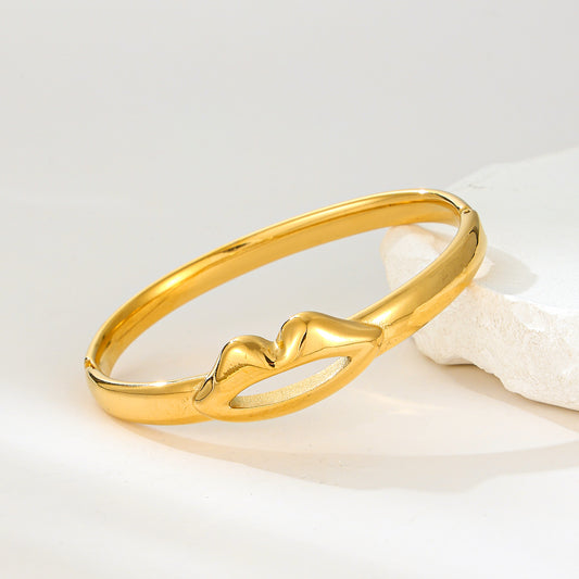 MY2159 Stainless Steel Openable Bangle with Lip Shape Design (2.4inch)