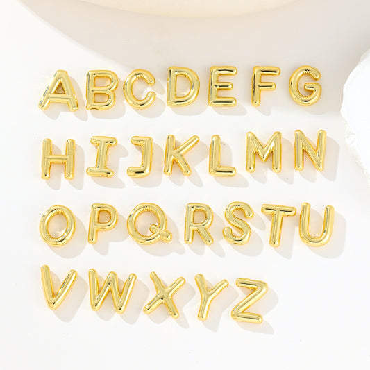 MY2045 Gold-Plated Copper Uppercase Letters Pendants (Polished Surface)