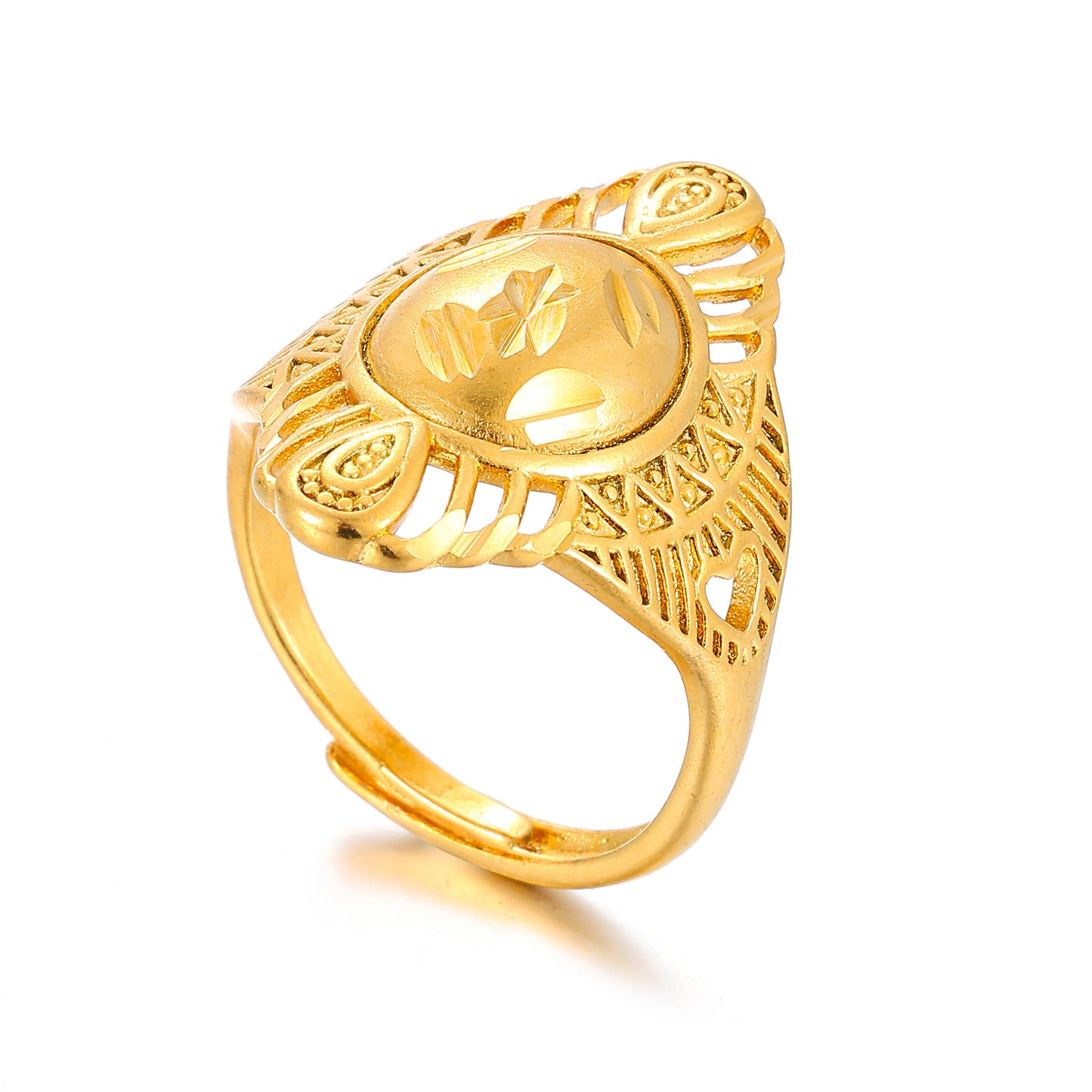MY1743 24K Gold Plated Adjustable Copper Ring for Women