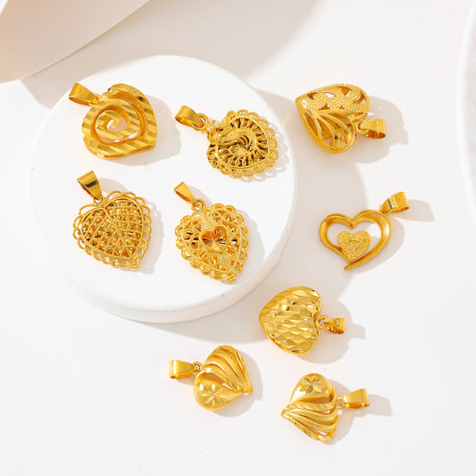 MY1705 24K Gold Plated Heart-Shaped Pendant for Women