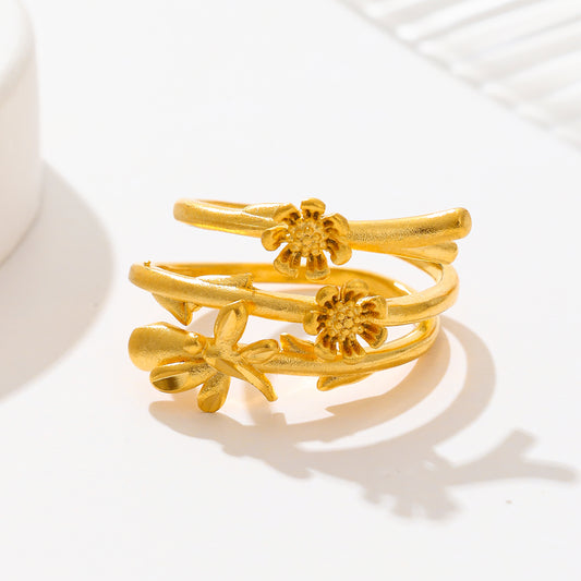 MY1717 Gold Plated Women Adjustable Ring