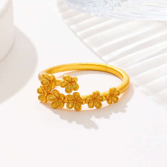 MY1718 24k gold plated Adjustable Copper Flower Ring